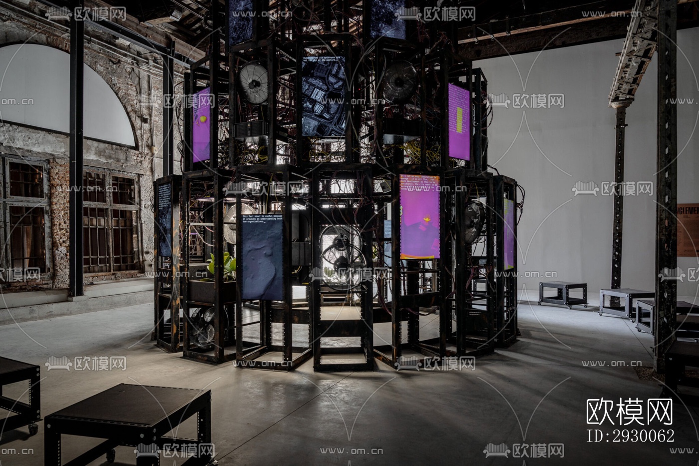 工业风展览展厅效果图下载（渲染图2）