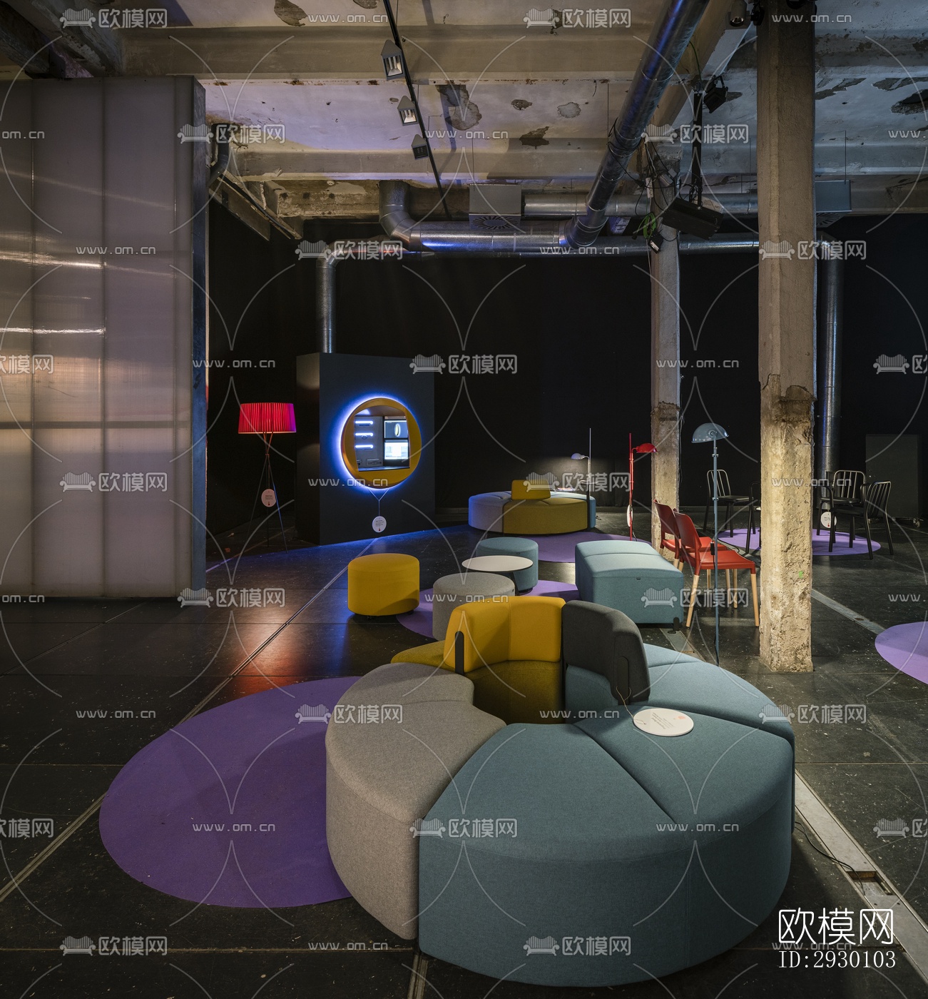 工业风展览展厅效果图下载（渲染图6）