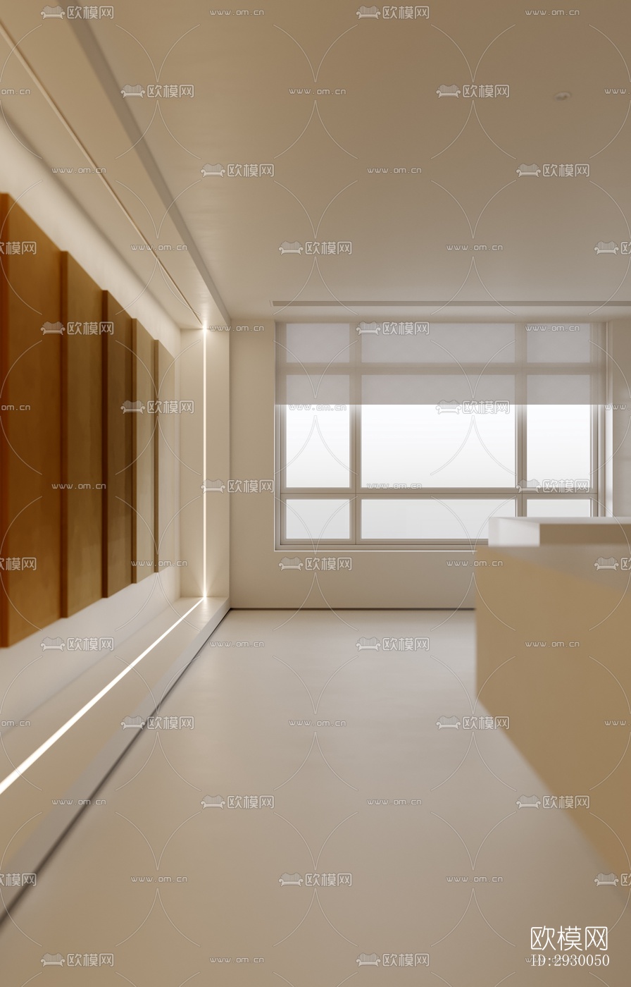 奶油风展览展厅效果图下载（渲染图14）