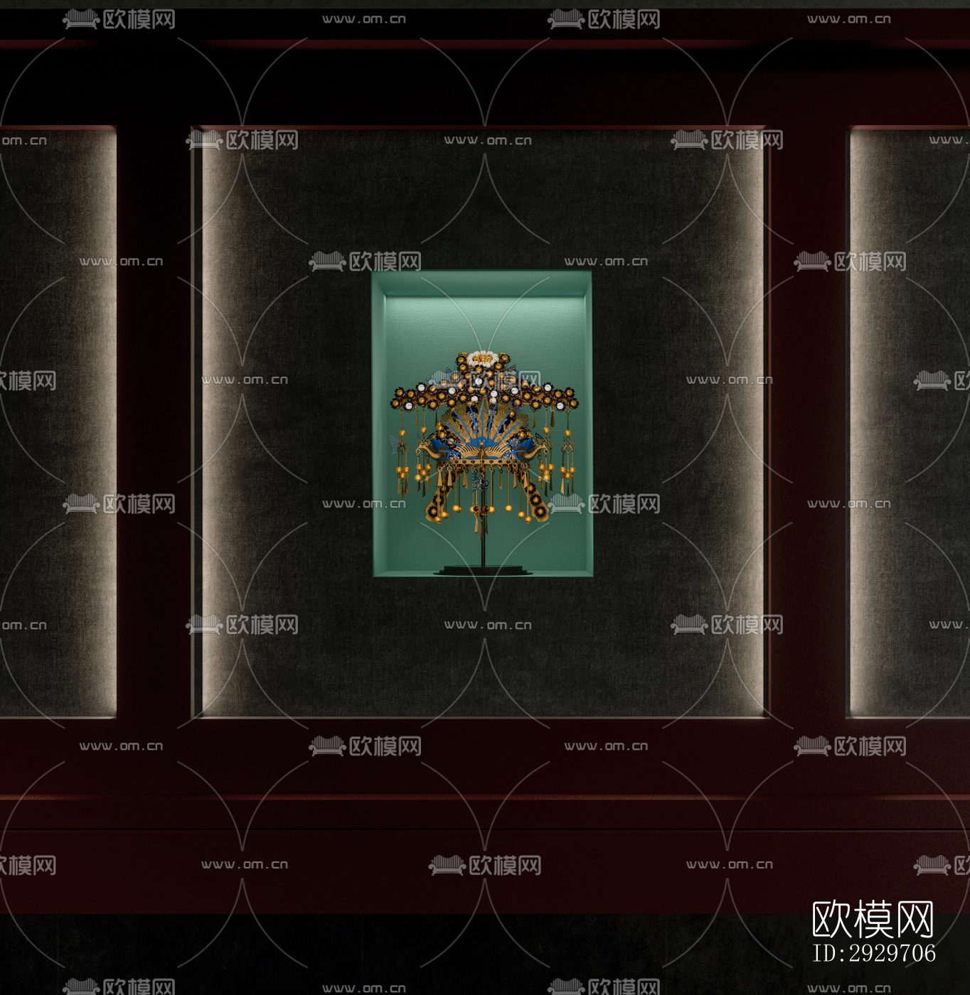 新中式美术博物馆效果图下载（渲染图11）