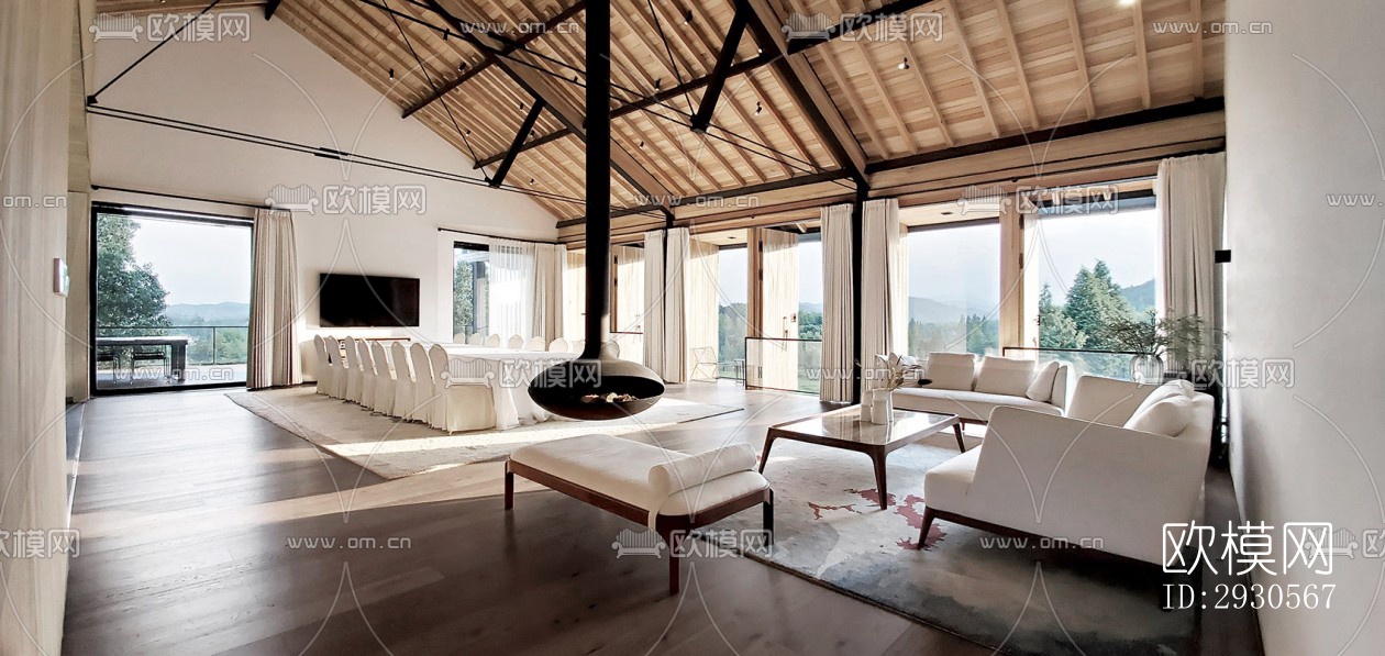 后现代酒店民宿效果图下载（渲染图13）