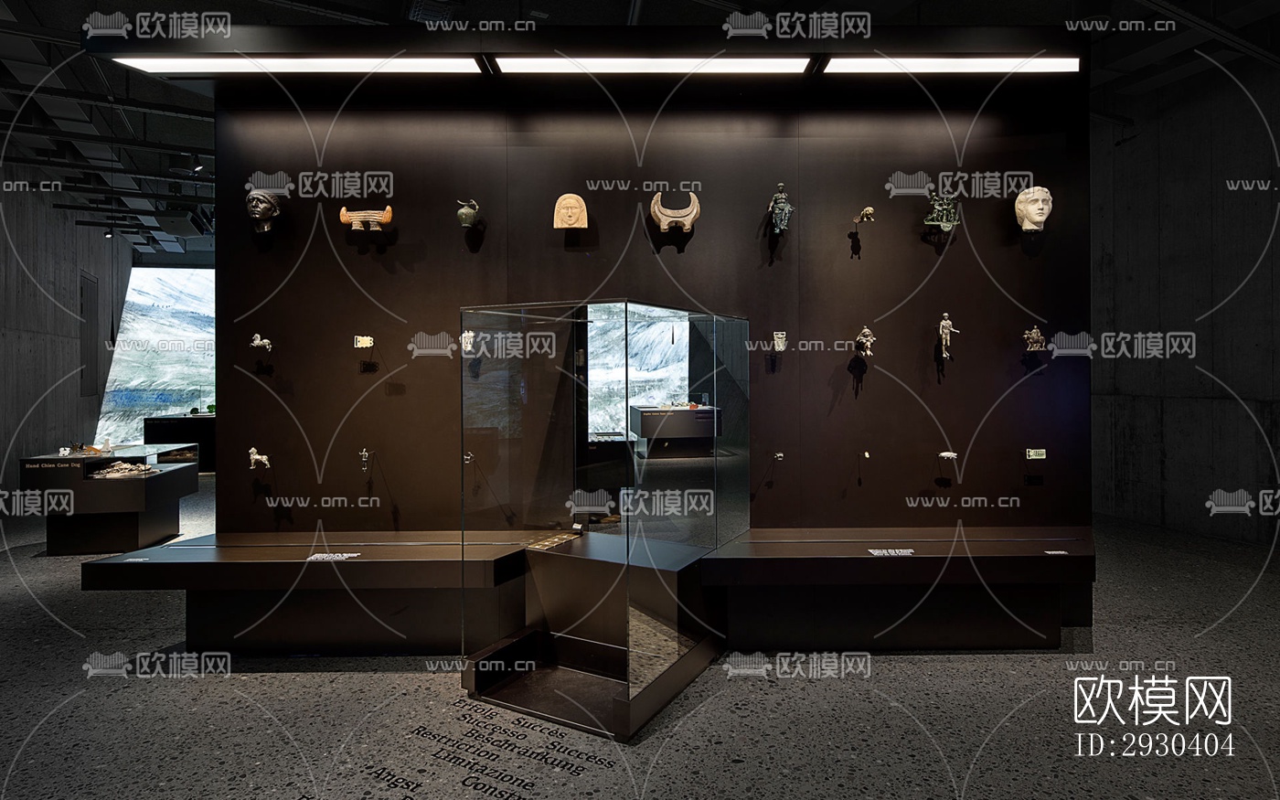 高级灰展览展厅效果图下载（渲染图5）