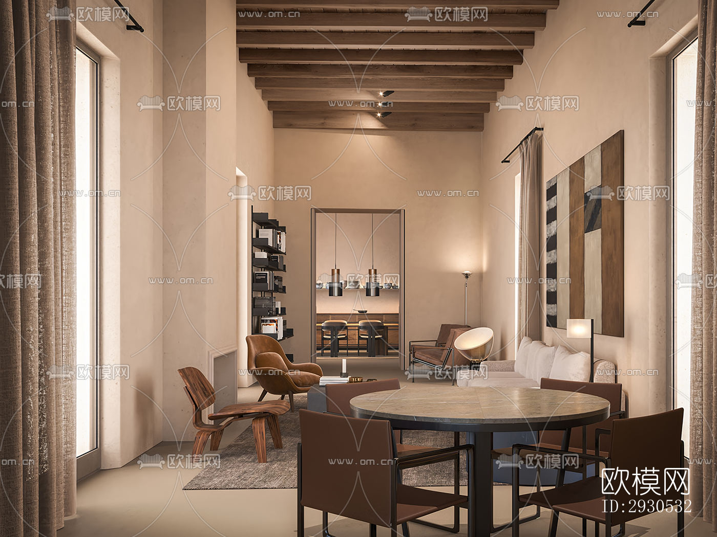 侘寂酒店民宿效果图下载（渲染图3）