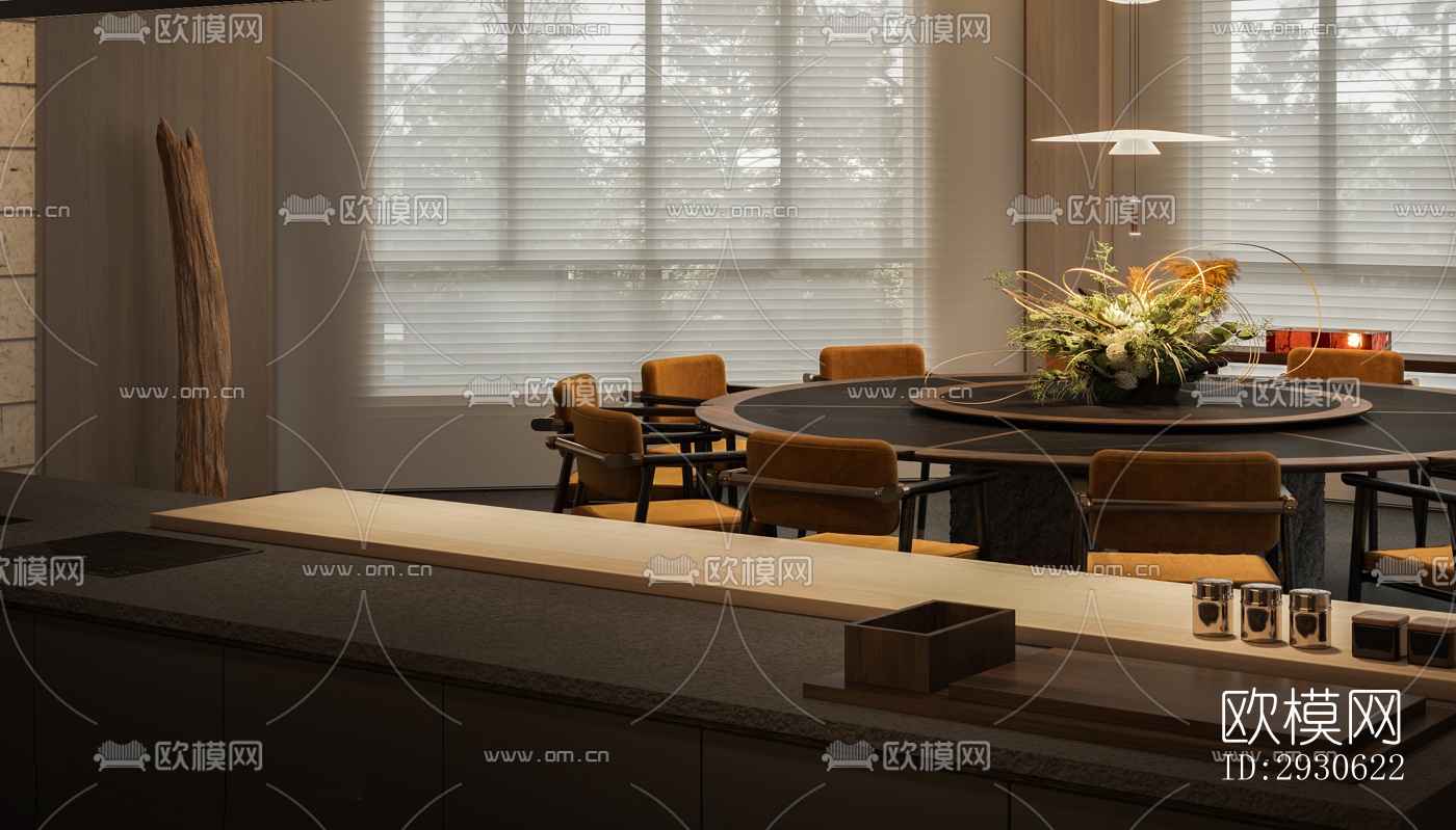 新中式酒店民宿效果图下载（渲染图5）