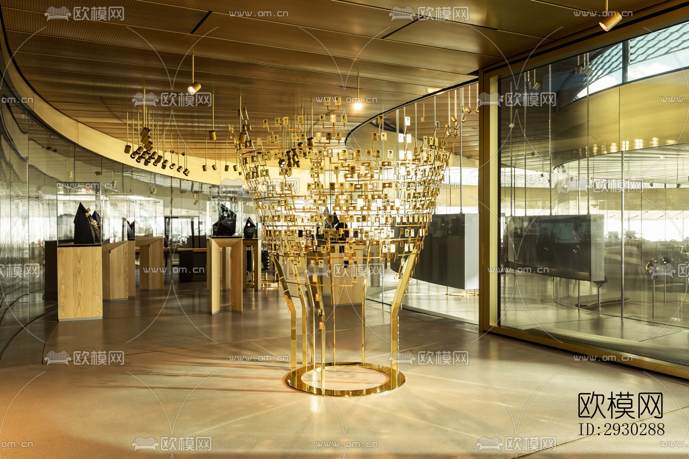 现代展览展厅效果图下载（渲染图3）