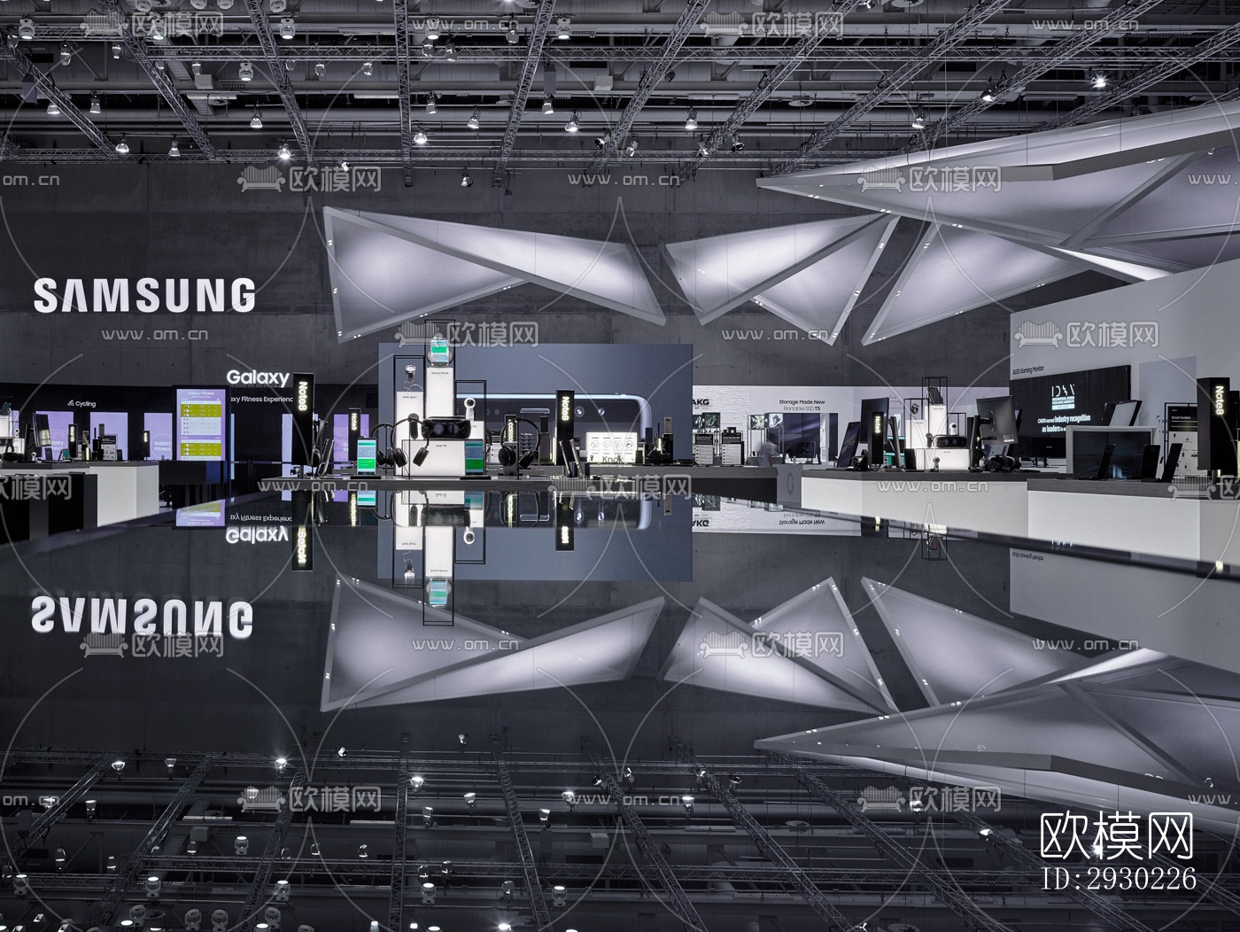 现代展览展厅效果图下载（渲染图1）