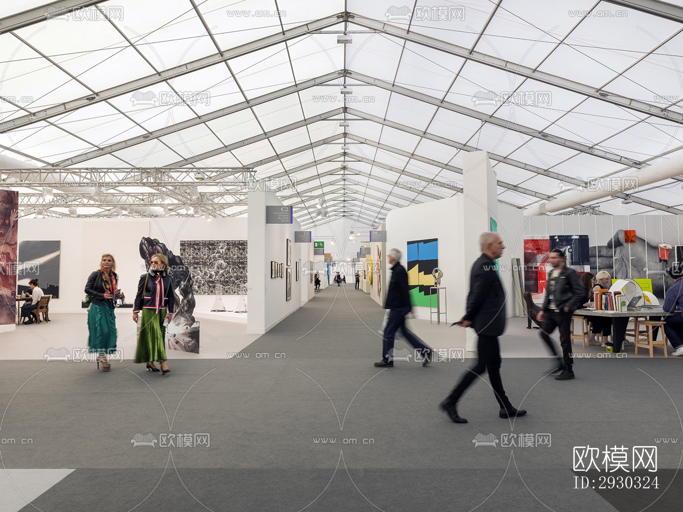 现代展览展厅效果图下载（渲染图8）