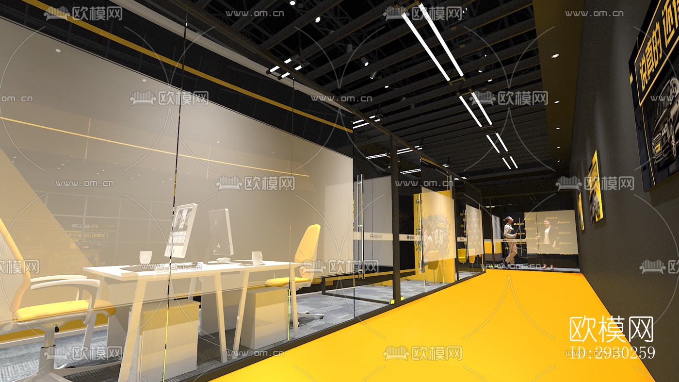 现代展览展厅效果图下载（渲染图2）