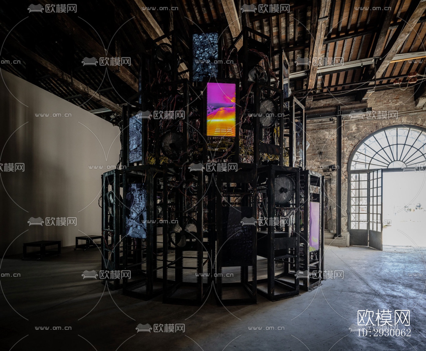 工业风展览展厅效果图下载（渲染图6）