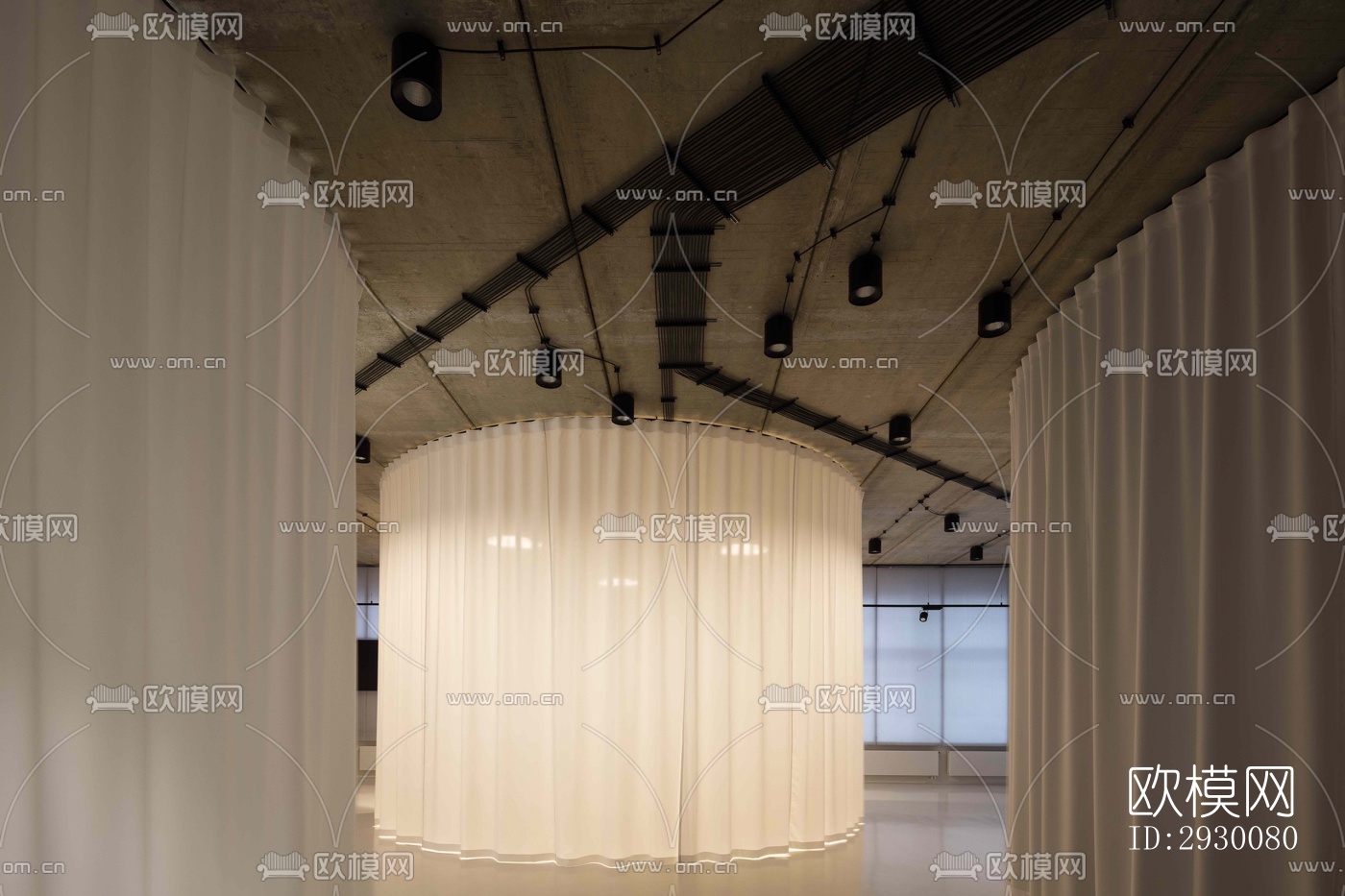 工业风展览展厅效果图下载（渲染图12）