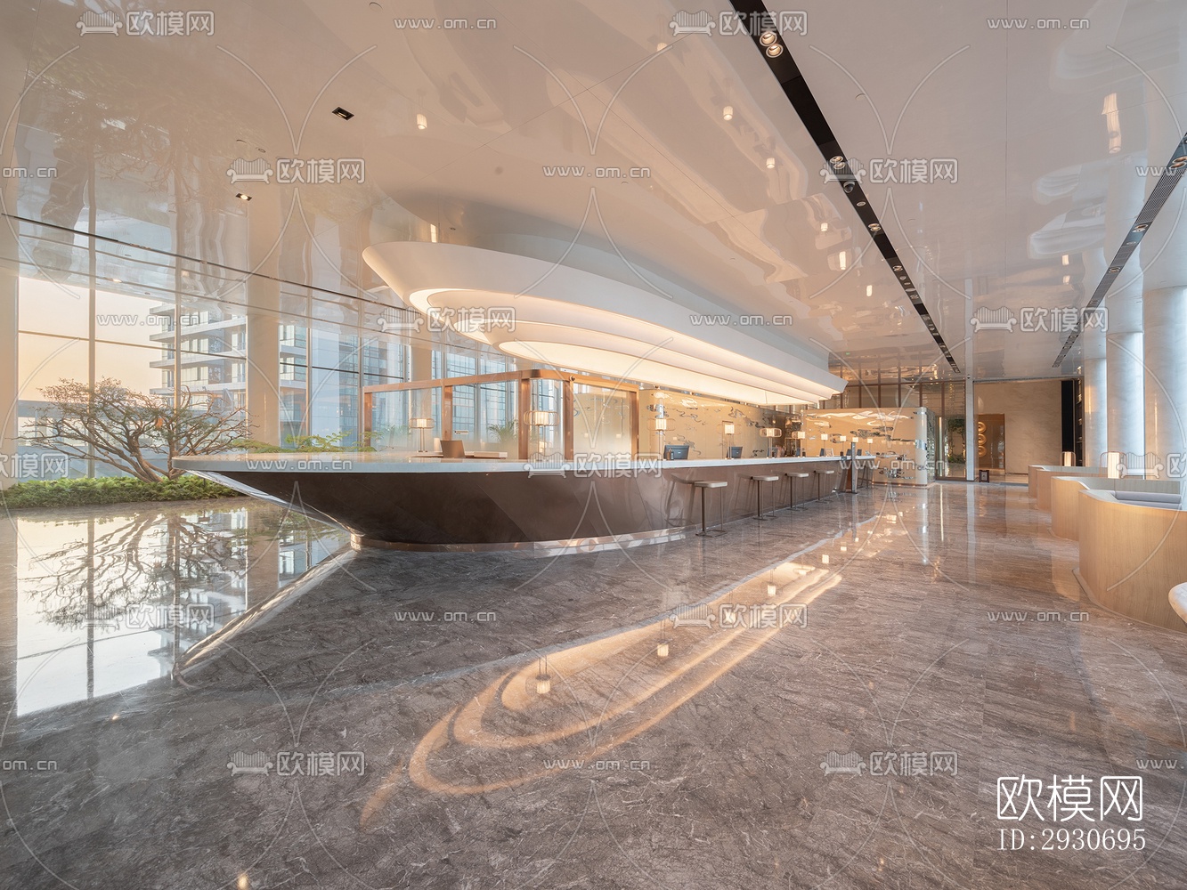 现代酒店民宿效果图下载（渲染图2）