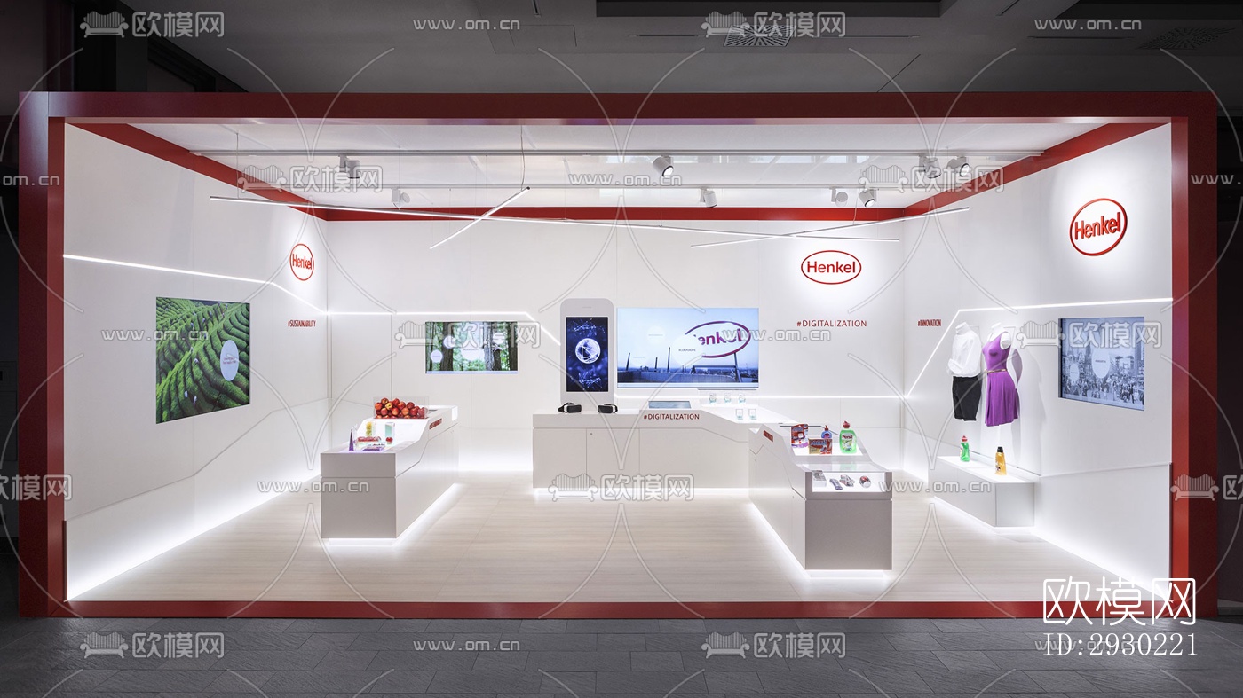 现代展览展厅效果图下载（渲染图1）