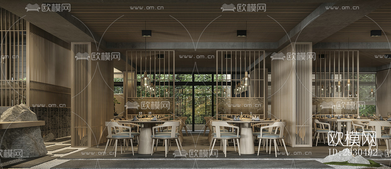 中式酒店民宿效果图下载（渲染图4）