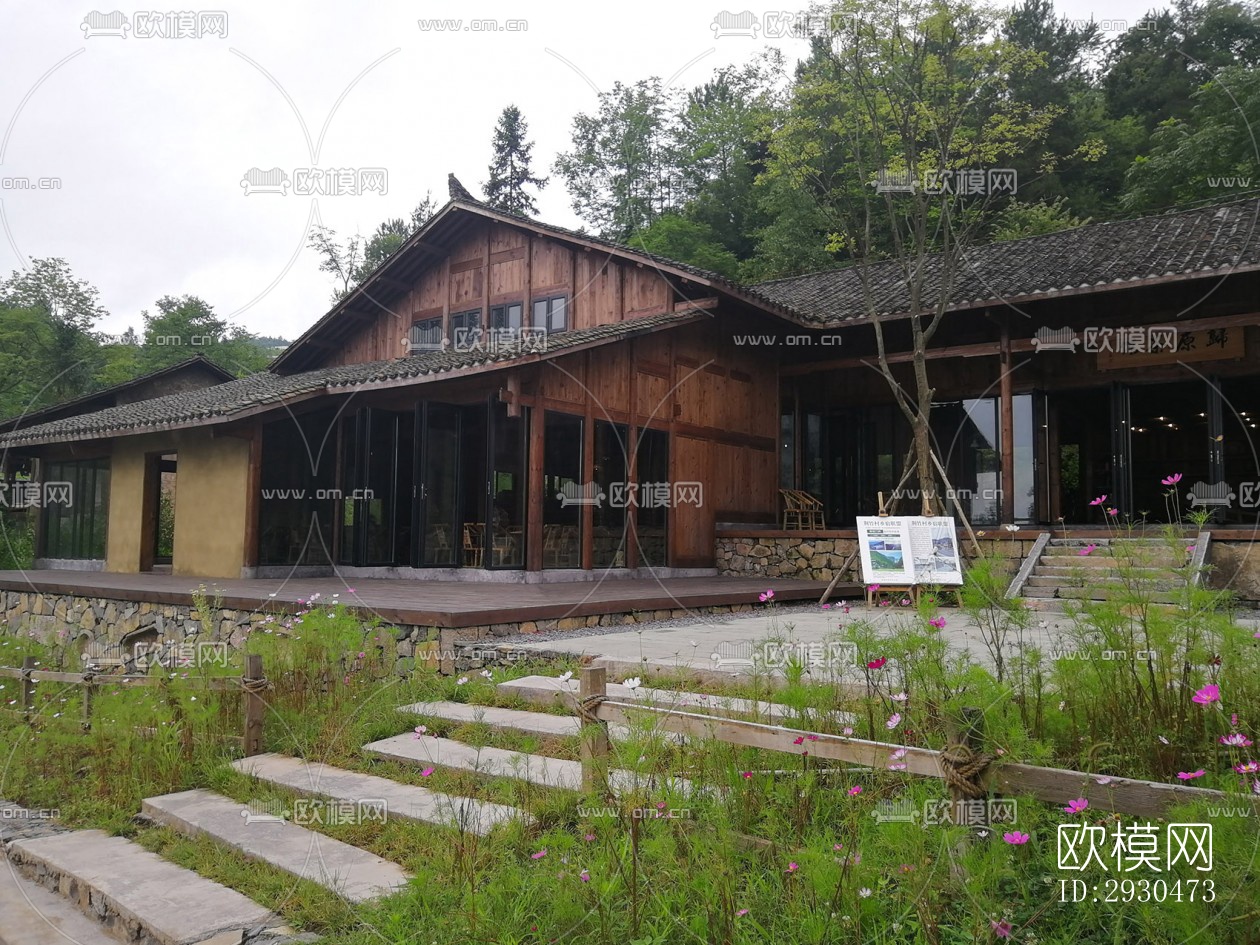 中式酒店民宿效果图下载（渲染图10）