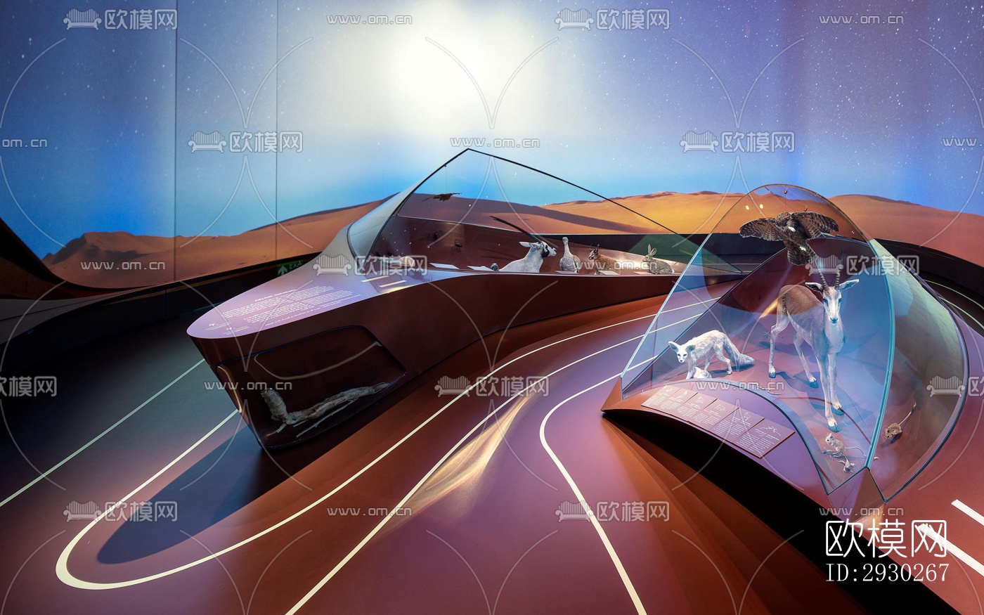 现代展览展厅效果图下载（渲染图2）