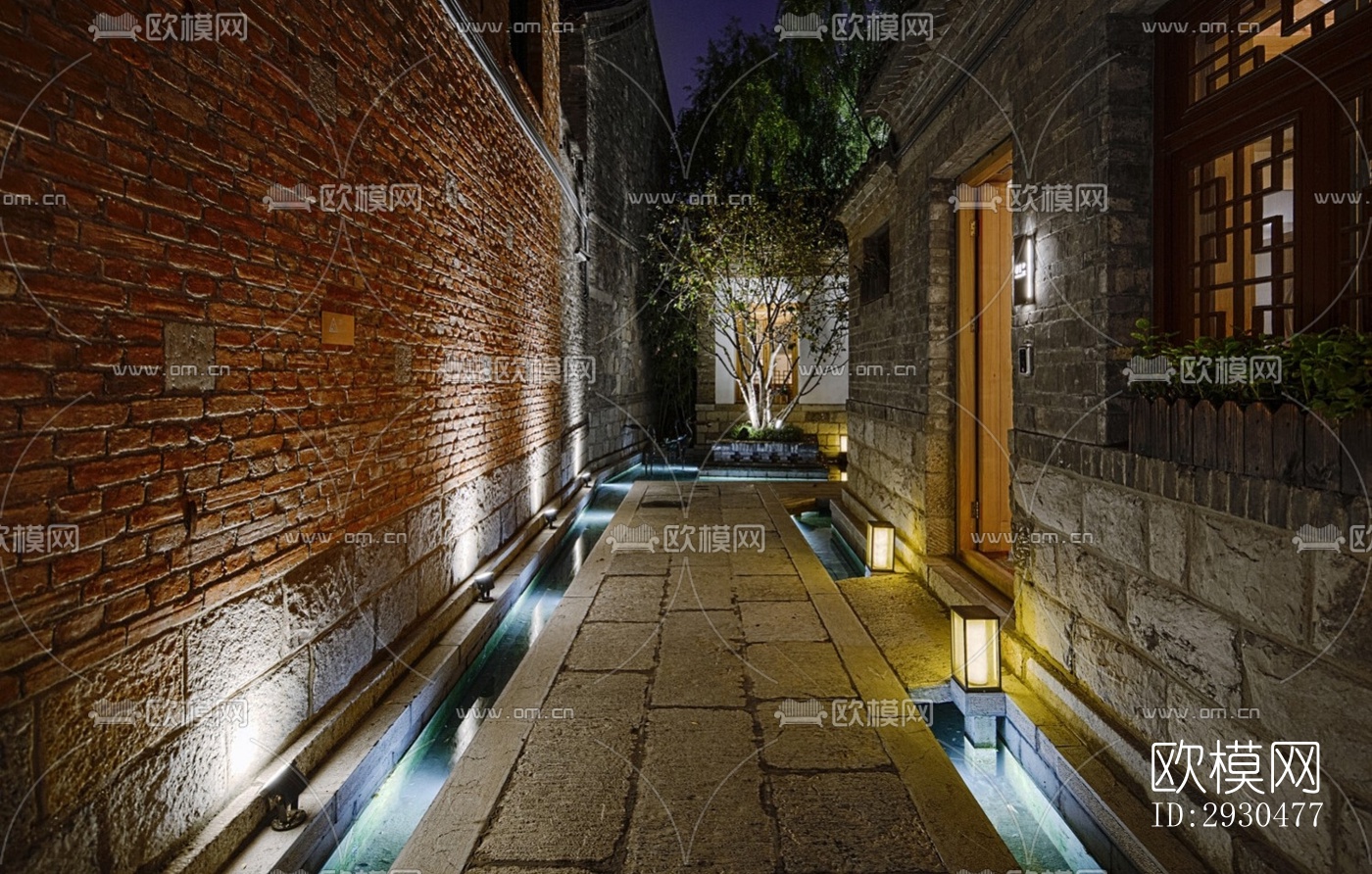 中式酒店民宿效果图下载（渲染图12）