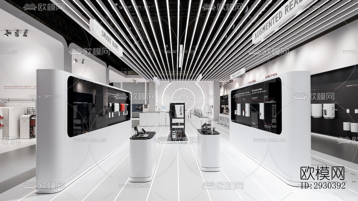 高级灰展览展厅效果图下载（渲染图5）