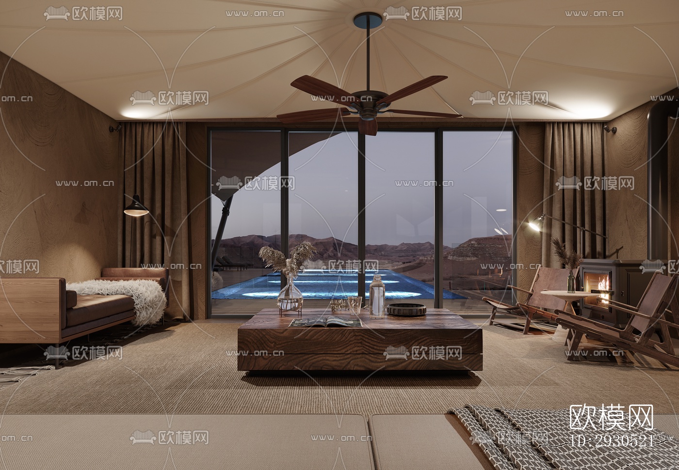 侘寂酒店民宿效果图下载（渲染图4）