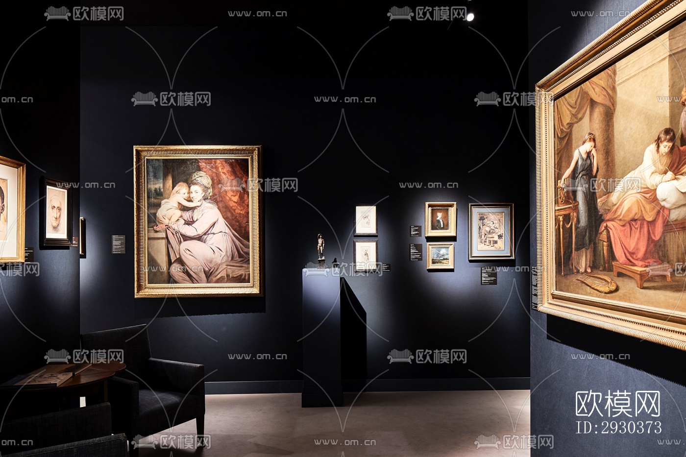 美式展览展厅效果图下载（渲染图4）