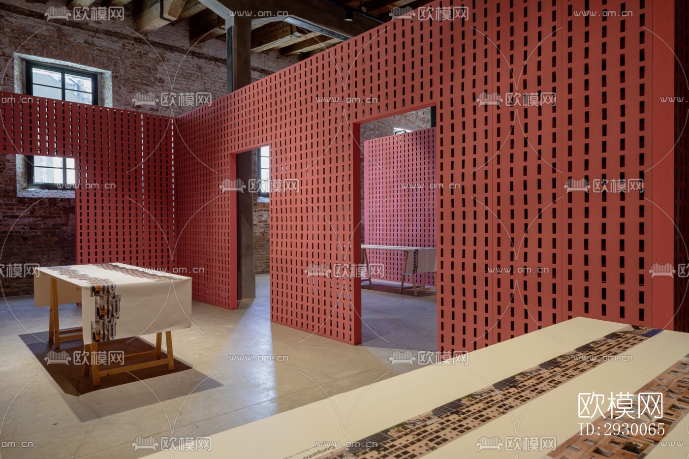 工业风展览展厅效果图下载（渲染图2）