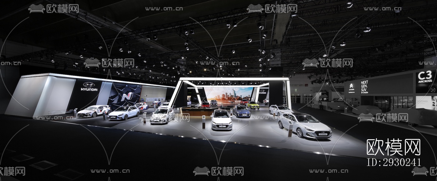 现代展览展厅效果图下载（渲染图1）