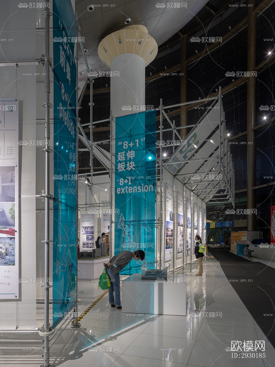 现代展览展厅效果图下载（渲染图5）