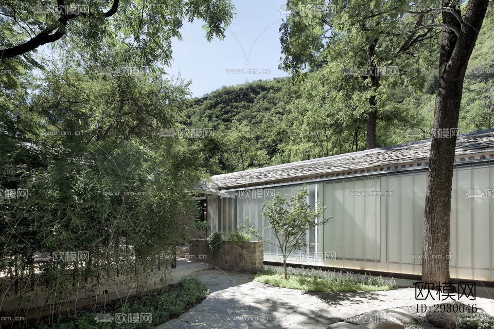 现代酒店民宿效果图下载（渲染图2）