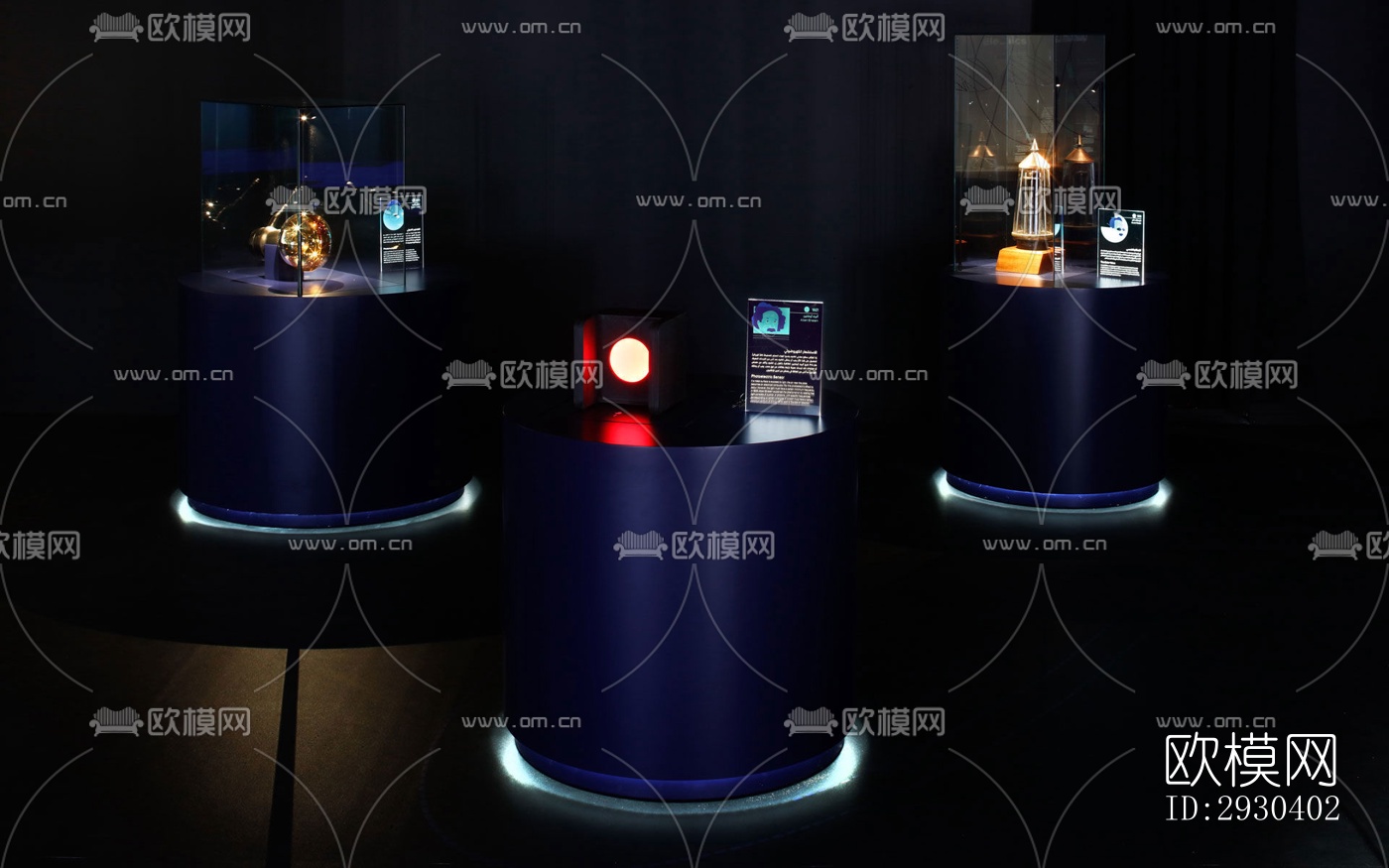 高级灰展览展厅效果图下载（渲染图5）