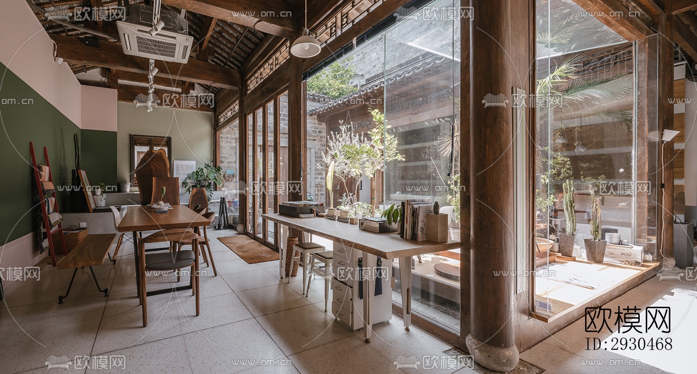 中式酒店民宿效果图下载（渲染图5）