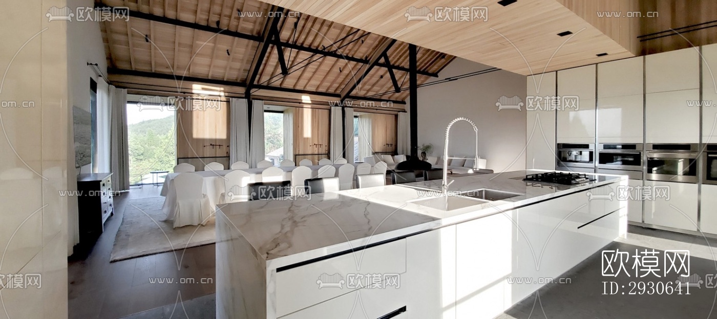 现代酒店民宿效果图下载（渲染图2）