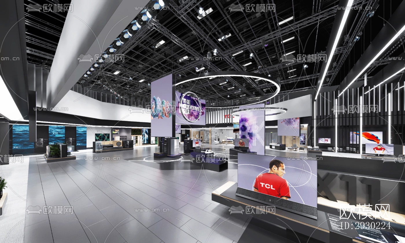 现代展览展厅效果图下载（渲染图9）
