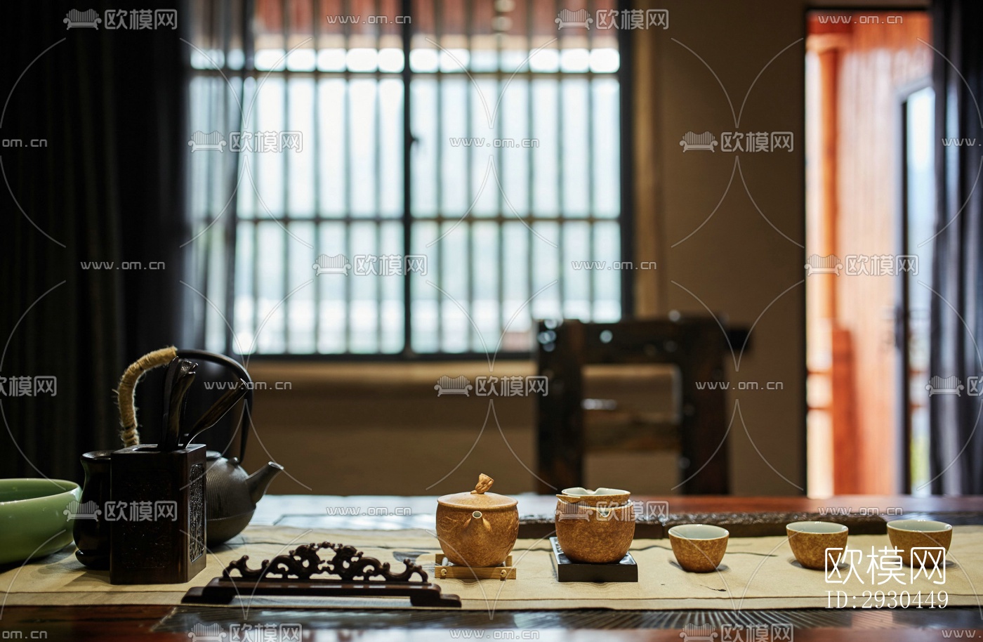 中式酒店民宿效果图下载（渲染图12）