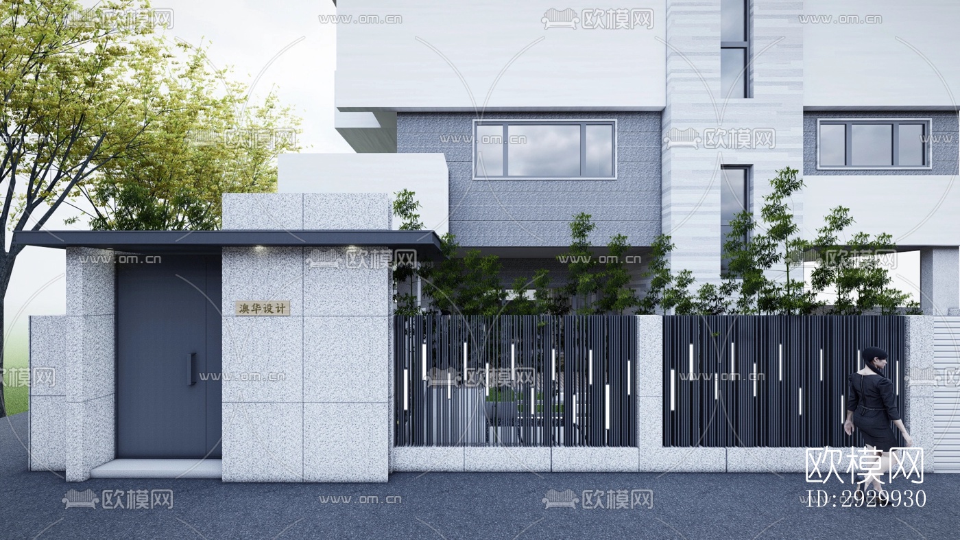 新中式居住景观效果图下载（渲染图2）