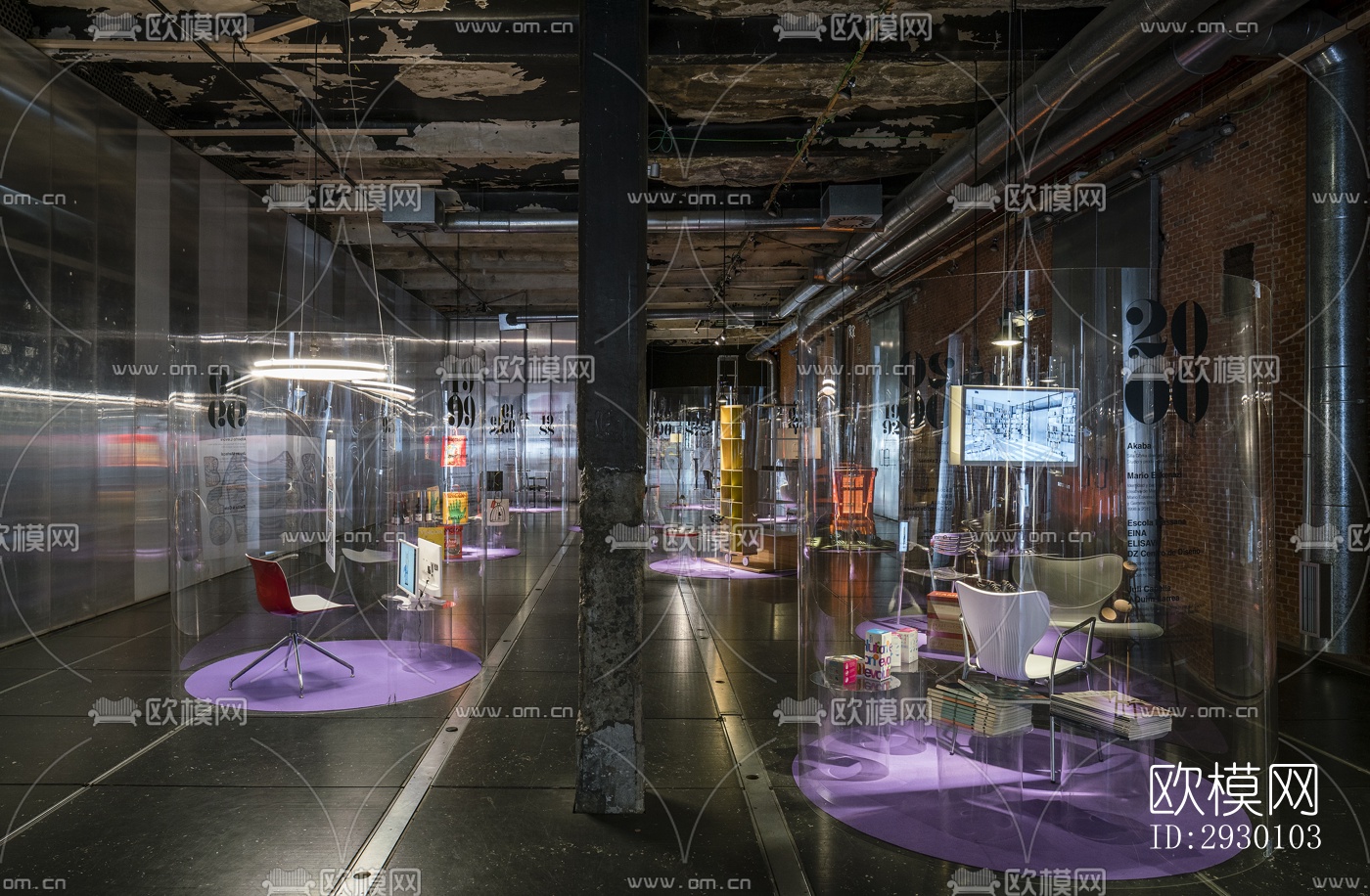 工业风展览展厅效果图下载（渲染图3）