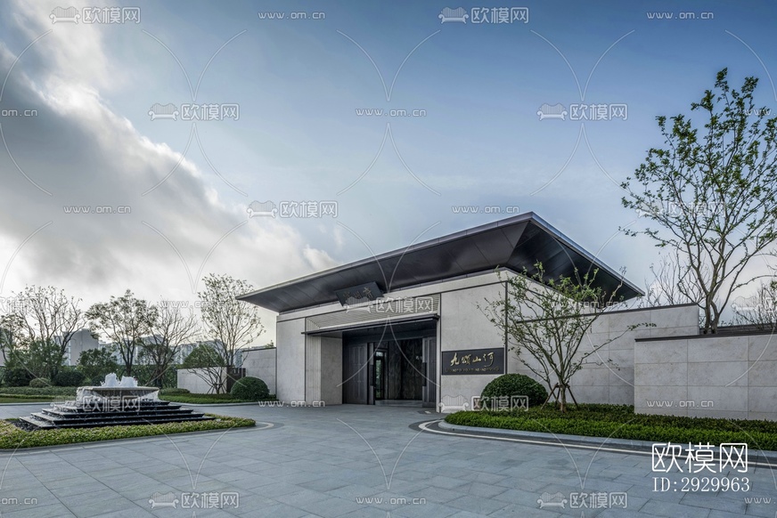 新中式售樓處效果圖下載(渲染圖11)