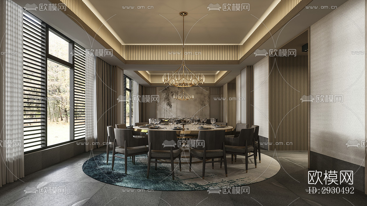 中式酒店民宿效果图下载（渲染图6）