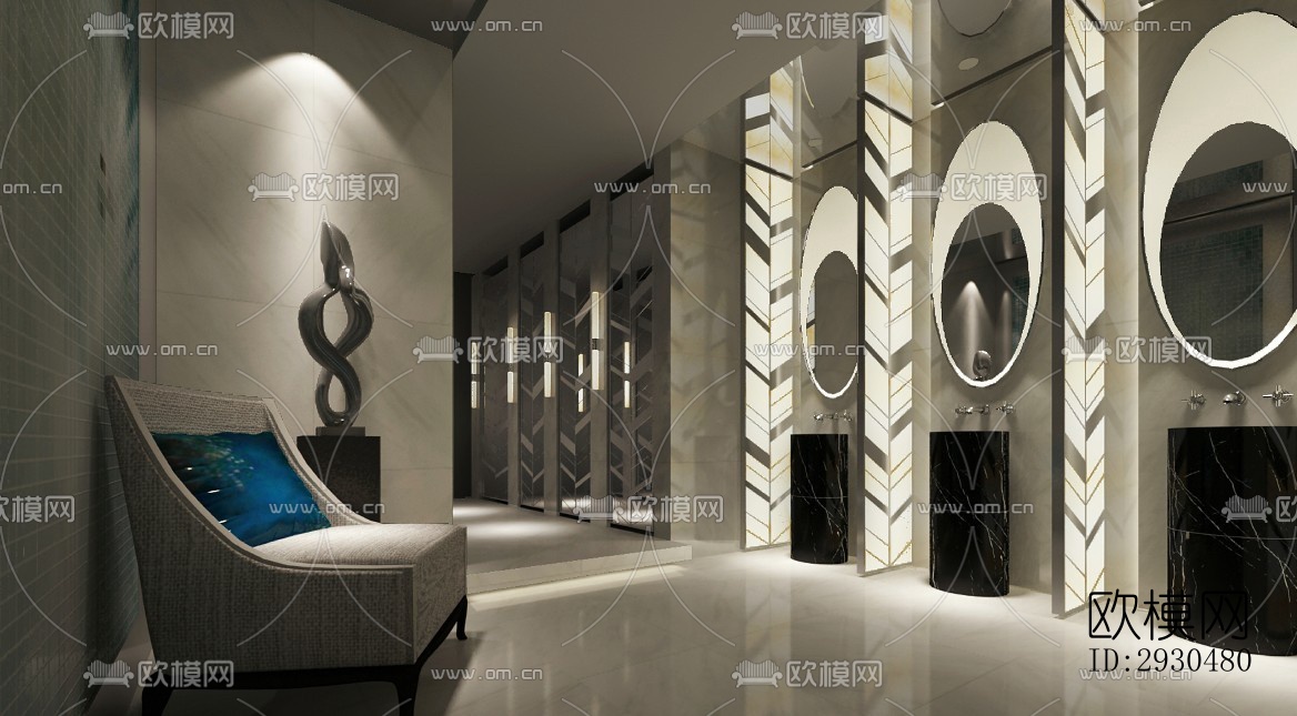 中式酒店民宿效果图下载（渲染图8）