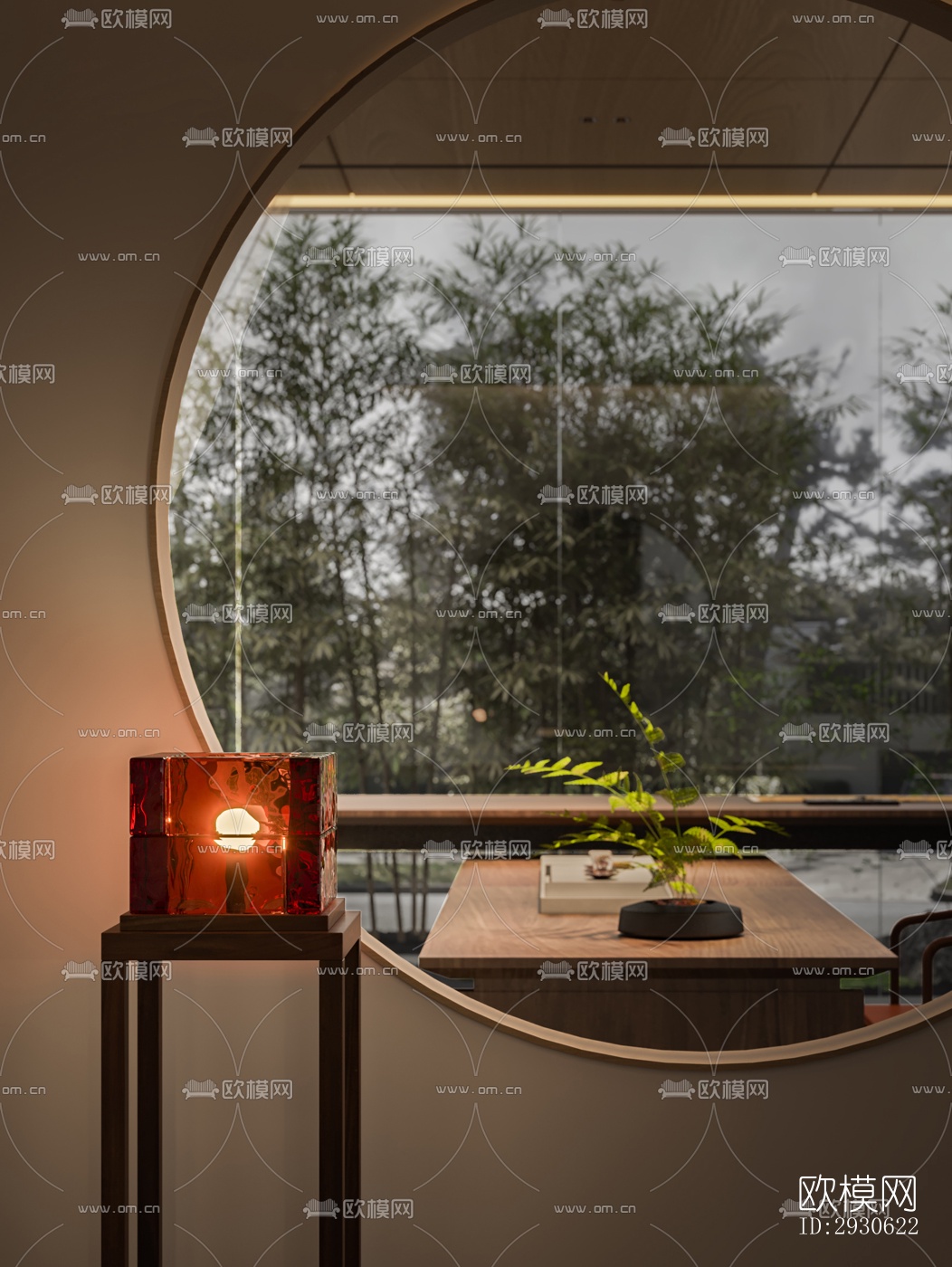 新中式酒店民宿效果图下载（渲染图8）