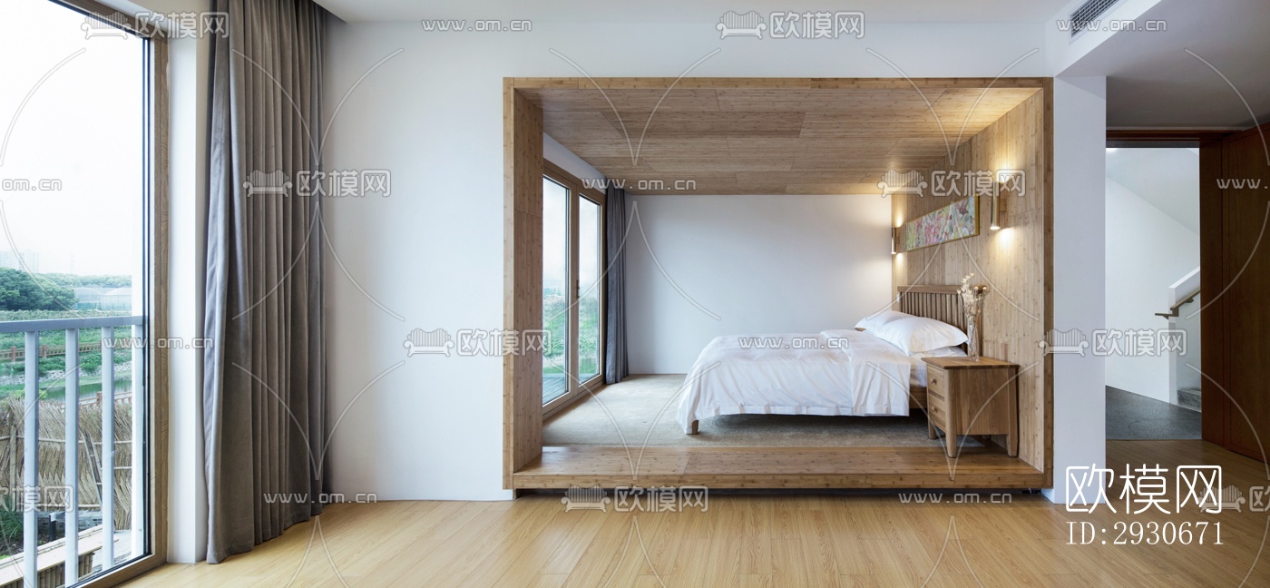 现代酒店民宿效果图下载（渲染图9）