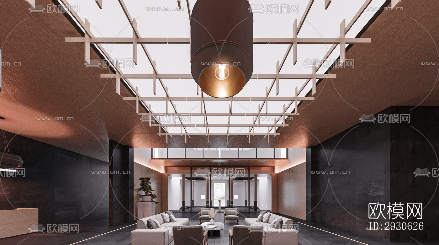 新中式酒店民宿效果图下载（渲染图6）