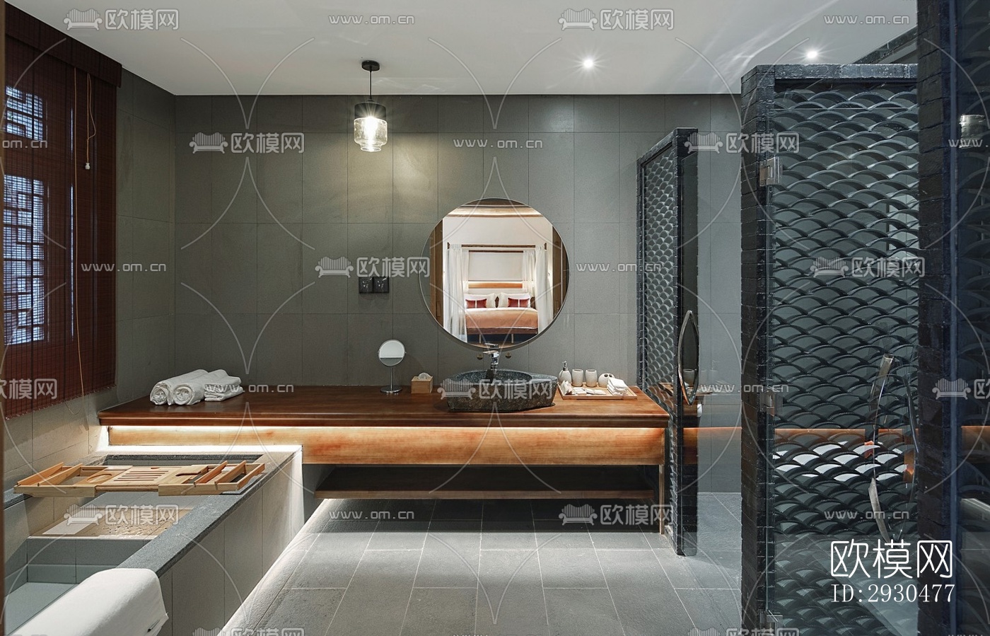 中式酒店民宿效果图下载（渲染图8）