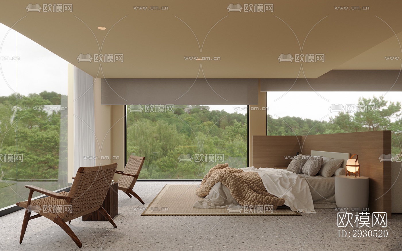 侘寂酒店民宿效果图下载（渲染图1）