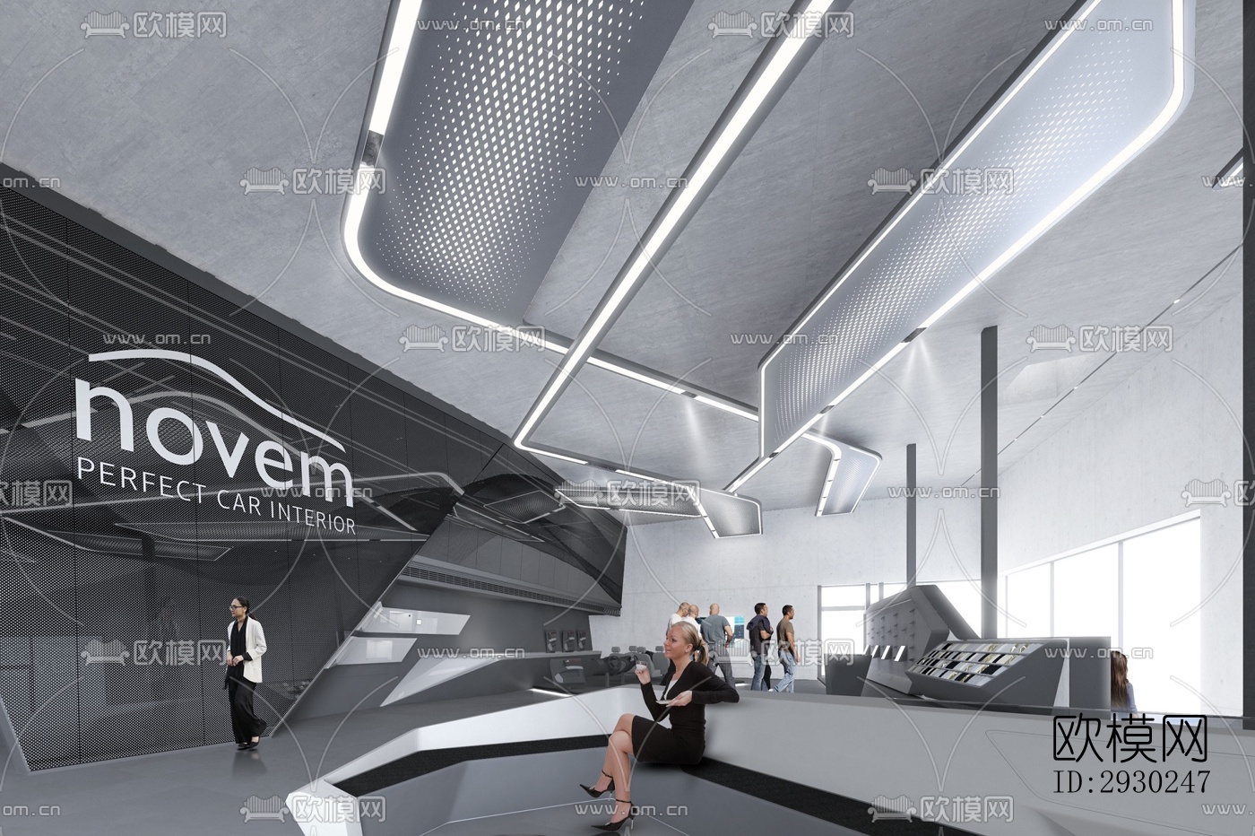 现代展览展厅效果图下载（渲染图2）