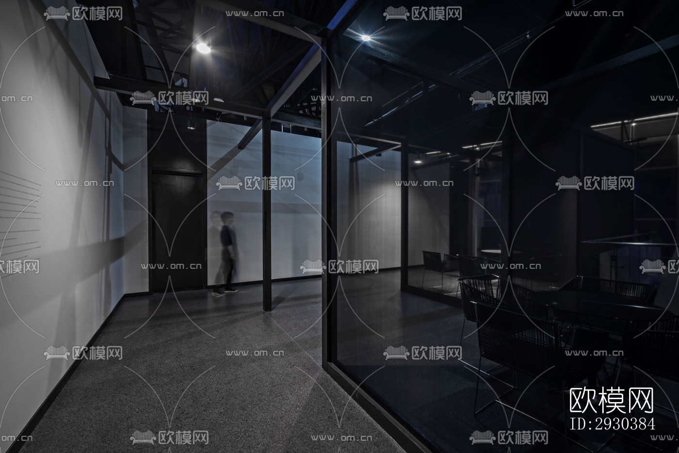 高级灰展览展厅效果图下载（渲染图9）