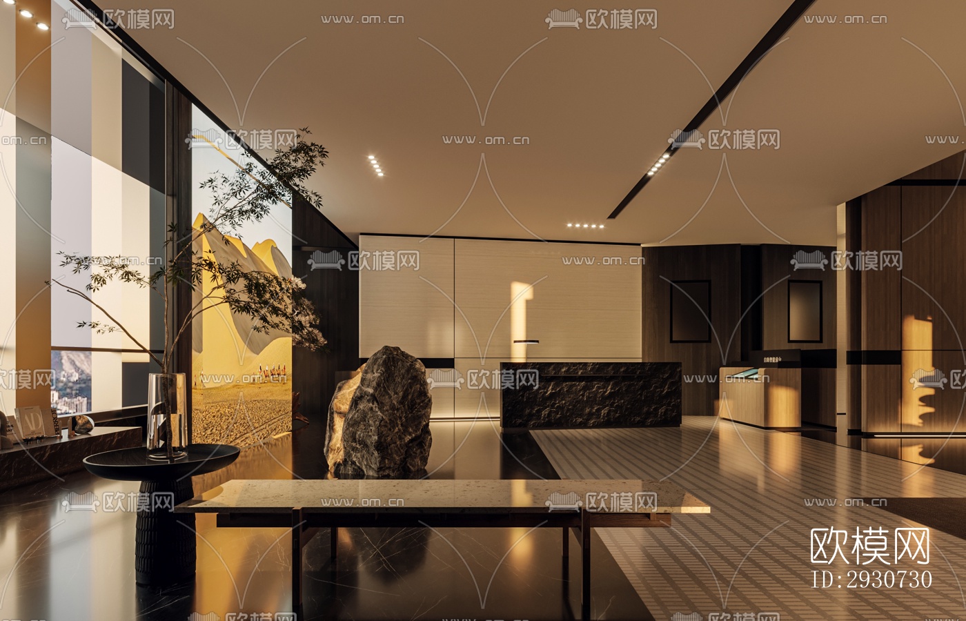 现代酒店民宿效果图下载（渲染图4）