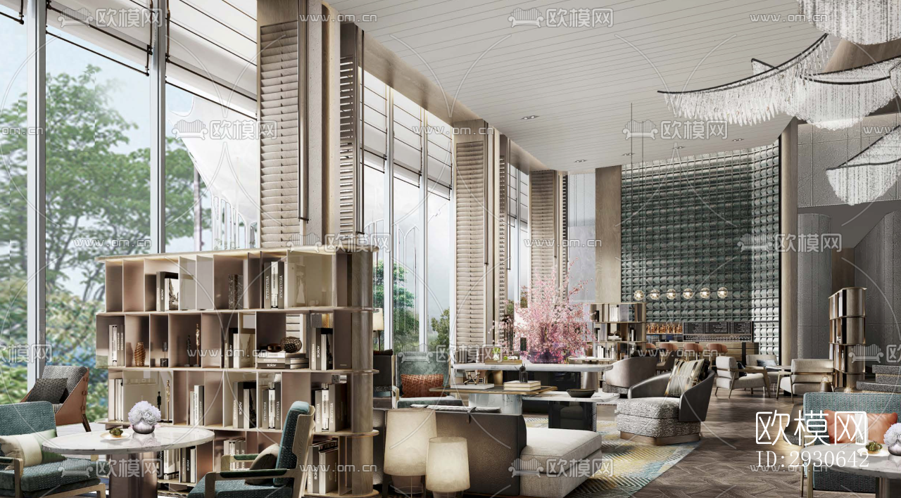 现代酒店民宿效果图下载（渲染图2）