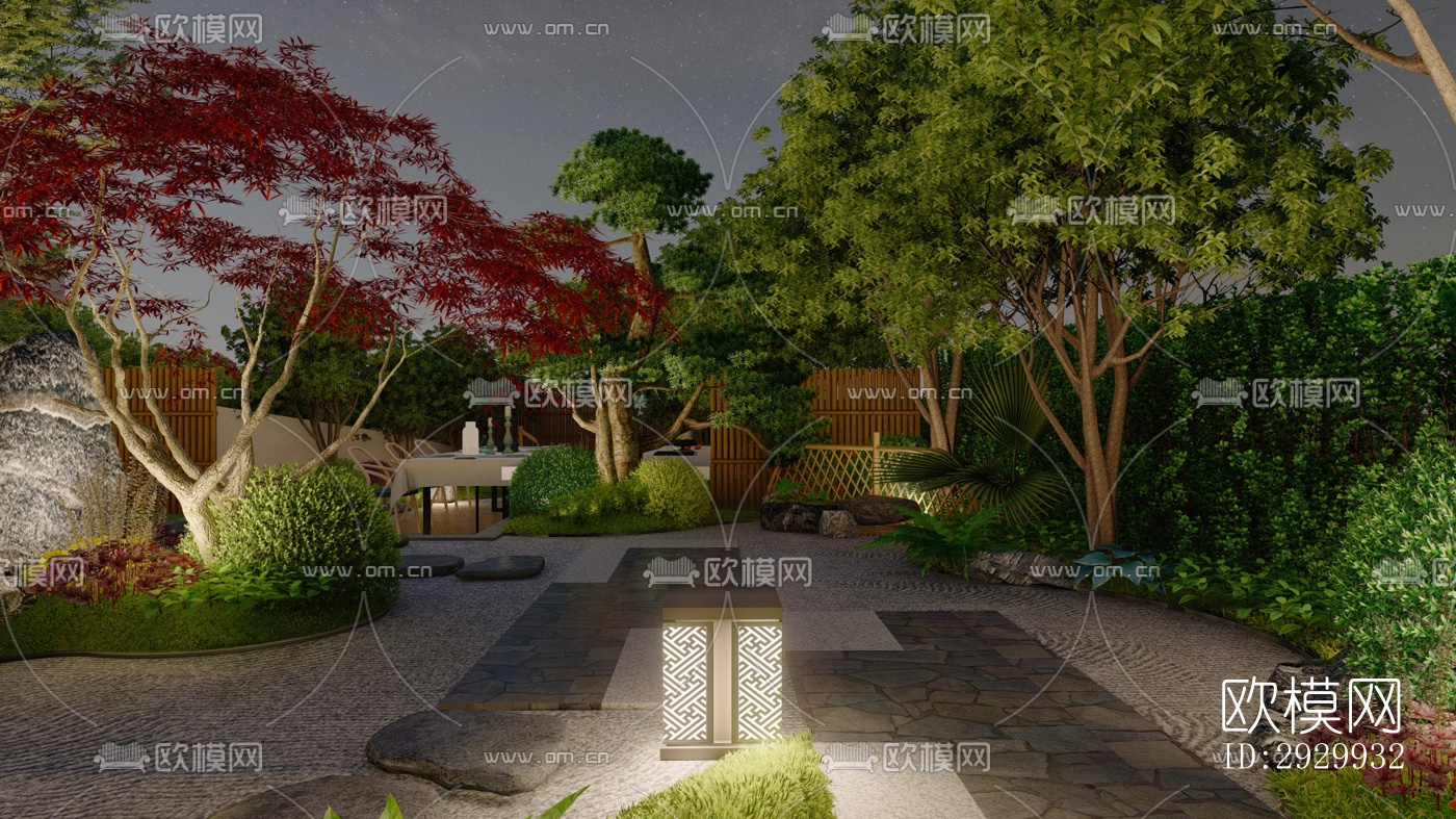 日式居住景观效果图下载（渲染图2）