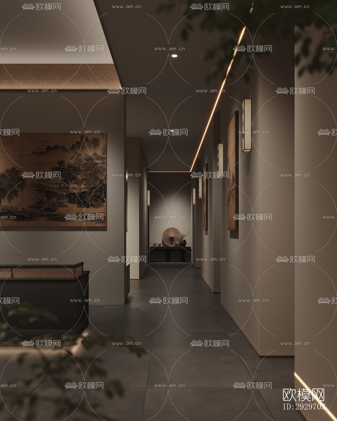 新中式美术博物馆效果图下载（渲染图8）