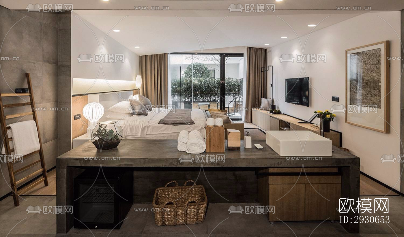 现代酒店民宿效果图下载（渲染图12）