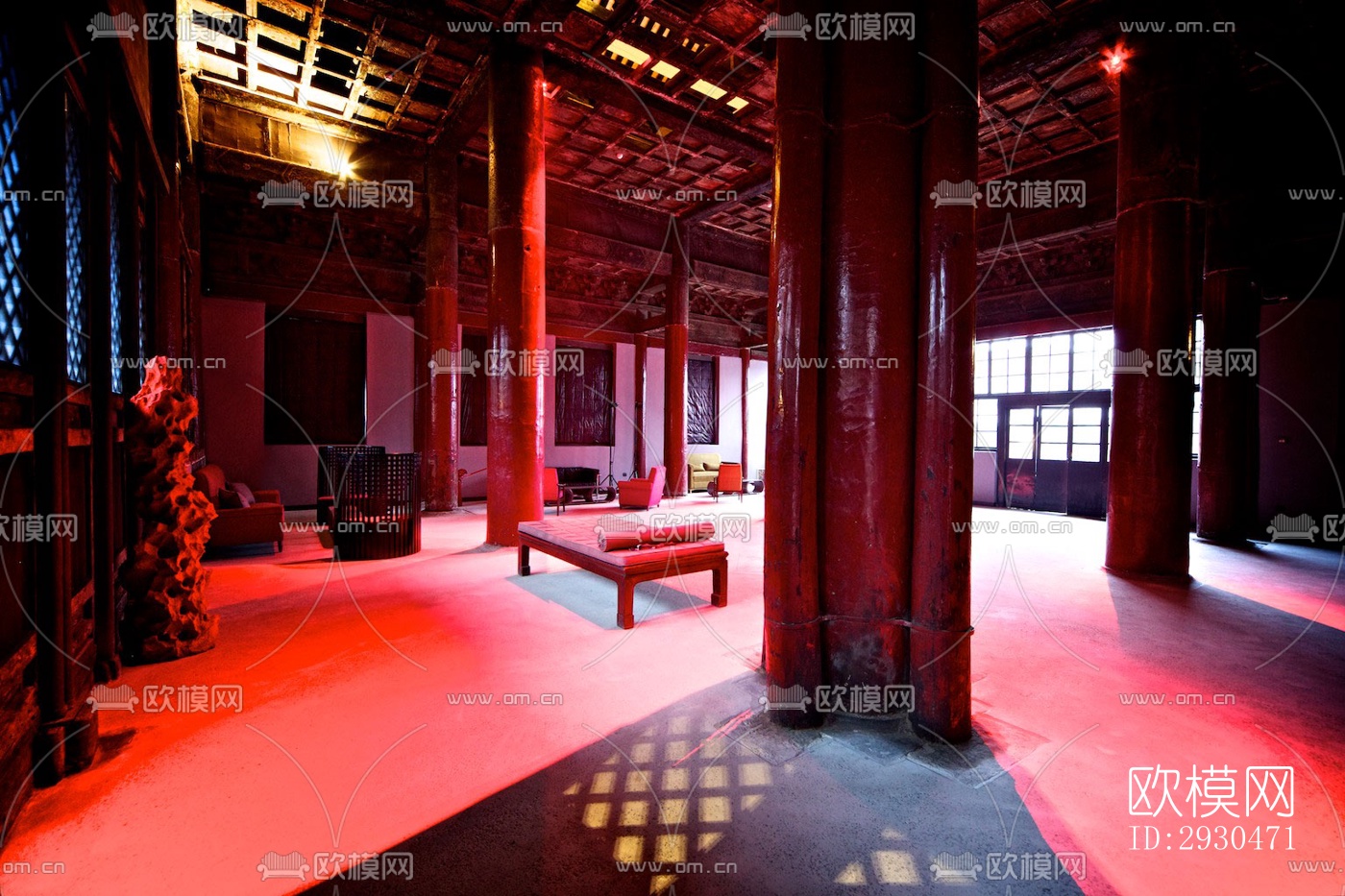 中式酒店民宿效果图下载（渲染图16）